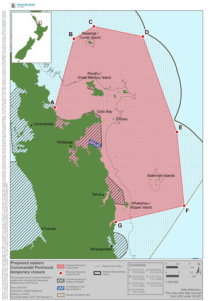 44494 Proposed East Coromandel closure Map
